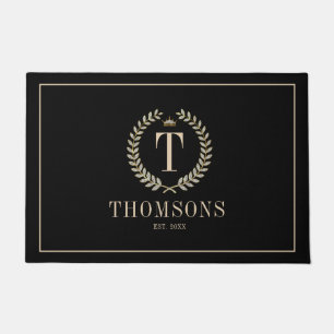 Paillasson Couronne de laurier Sparkli avec monogramme