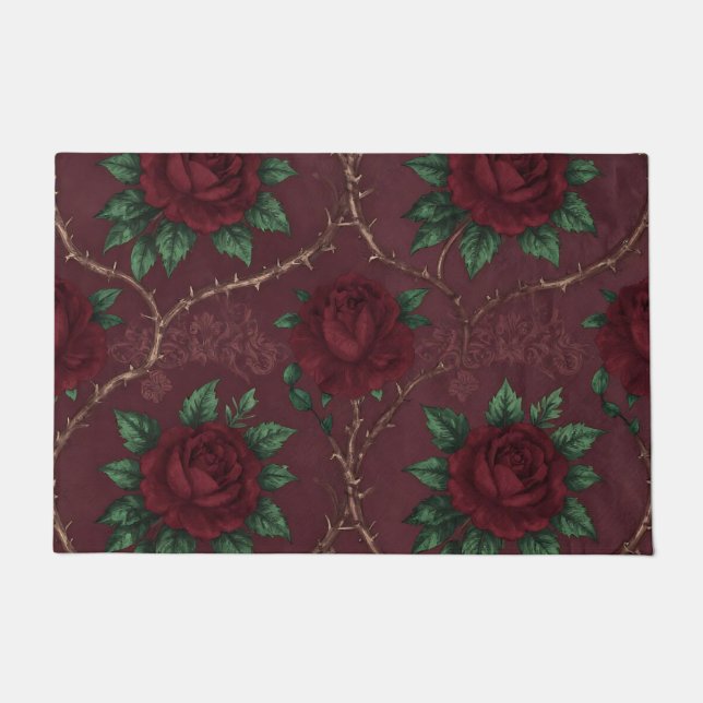 Paillasson Couronne de roses rouges et d'épines (Devant)