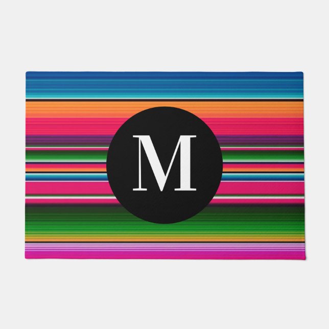 Paillasson Couverture mexicaine Fiesta Stripes Monogram Serap (Devant)