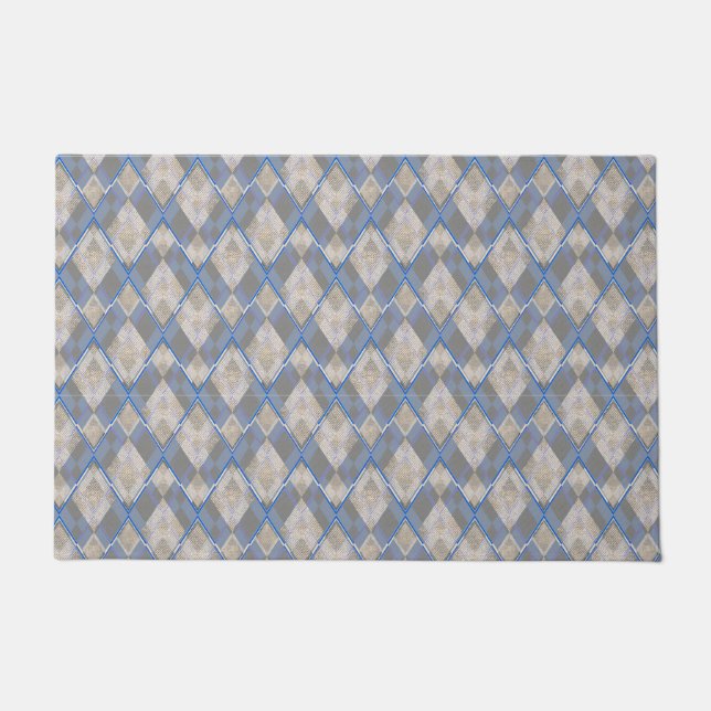Paillasson Couverture sherpa grise beige classique en forme d (Devant)