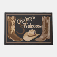 Cowboys Welcome Black Brown Boots Casquette Horses