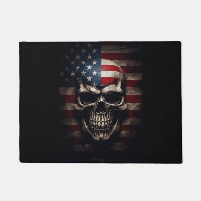 Paillasson Crâne de drapeau américain  (Devant)