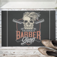 Crâne et rasoirs de salon de coiffure personnalisé