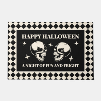 Paillasson Crânes riants d'Halloween amusement et effroi