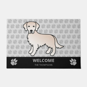 Paillasson Crème anglaise Golden Retriever Dog & Custom Text