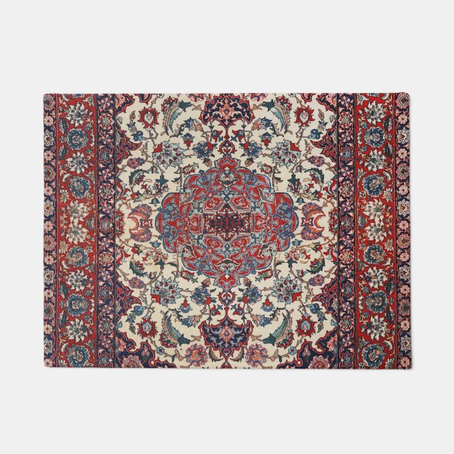 Paillasson Crème bleu perse  (Devant)