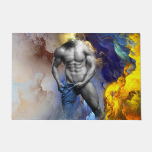 Paillasson cri de Joe le glissant physique d'homme musclé en 