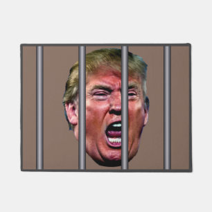 Paillasson Criant Trump Tête Derrière Les Barreaux De Prison