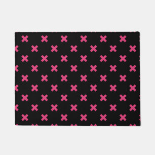 Paillasson Crochis Fuchsia sur noir
