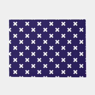 Paillasson Croix blanches sur bleu marine