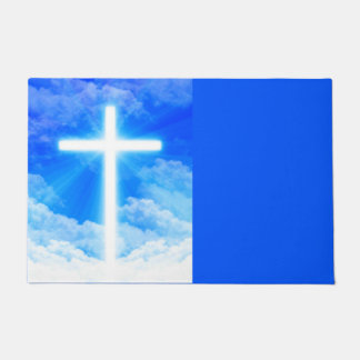 Paillasson Croix de lumière Jésus-Christ chrétien personnalis