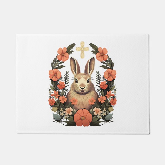 Paillasson Croix de Pâques Lapin de Pâques Rabin (Devant)