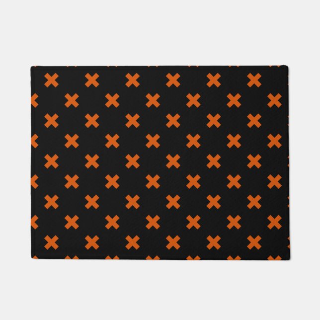 Paillasson Croix orange sur le noir (Devant)
