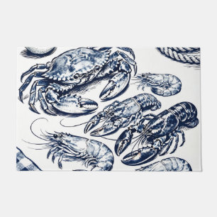Paillasson Croquis de fruits de mer nautiques homard crabe