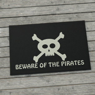 Paillasson Crossbones de crâne Attention aux pirates Personna