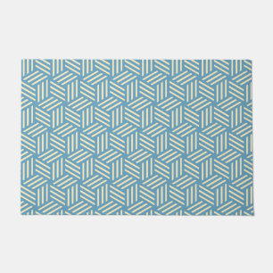 Paillasson Cubes d'illusion optique Abstraite rétro Motif ble