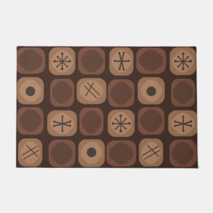 Paillasson Cubes Soft Mod Art des années 1950 Brown