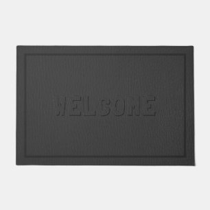 Paillasson Cuir gris foncé Customisé