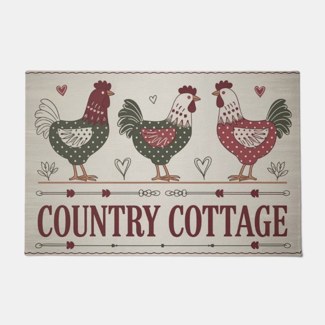 Paillasson Cuisine Coq Rustique (Devant)