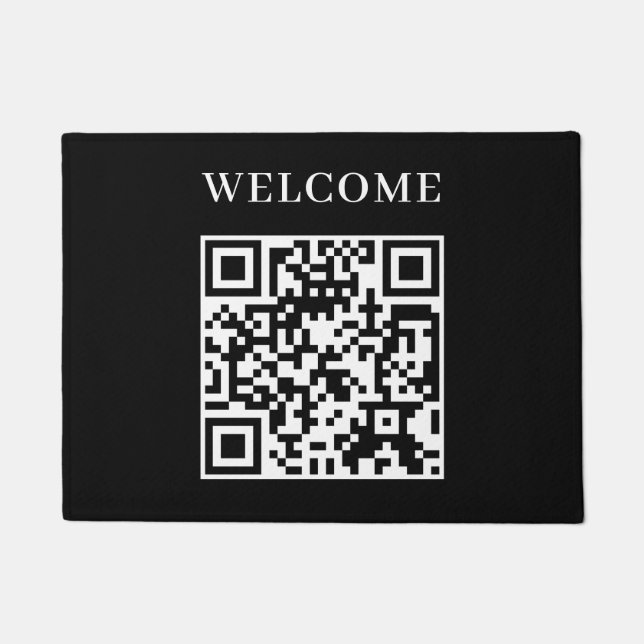 Paillasson Custom Black QR | Minimalist Welcome Display (Devant)