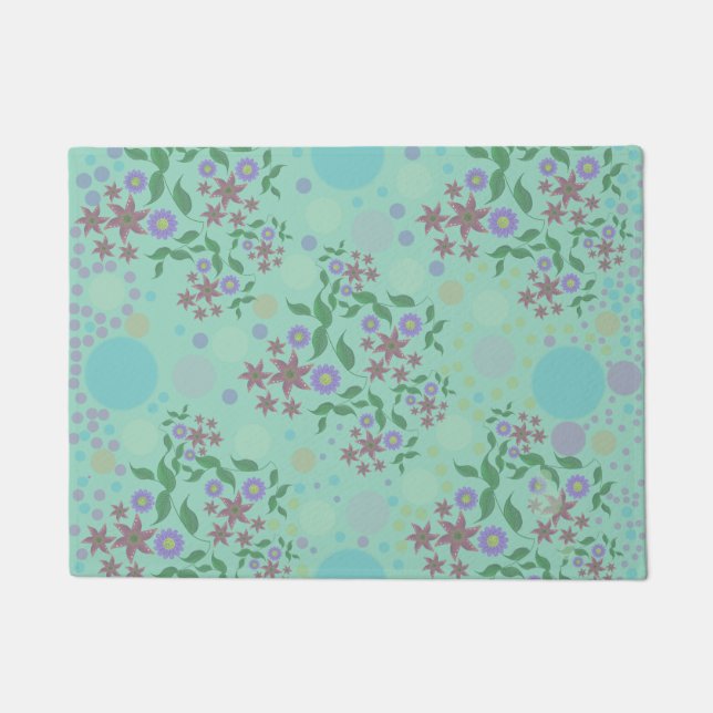 Paillasson Custom Cute Kidcore Confetti Floral & Vine Pattern (Devant)