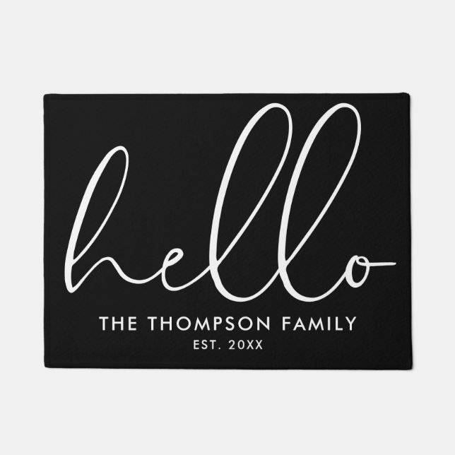 Paillasson Custom Family Name Hello Welcome (Devant)