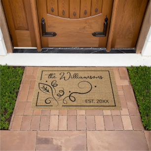 Paillasson Custom Faux Jute Vintage Style tendance Accueil