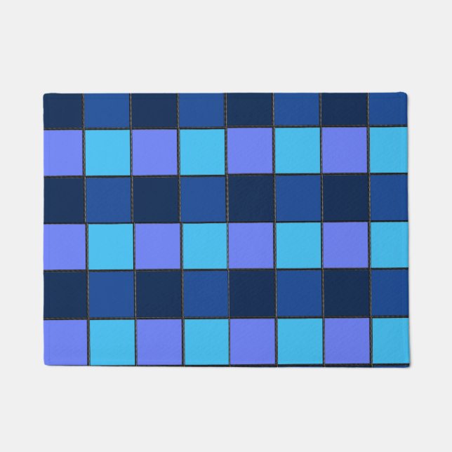 Paillasson Custom  Mosaic Tile & Pixel Grid Pattern (Devant)