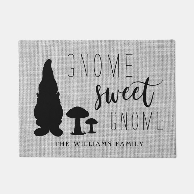 Paillasson Cute adorable Gnome Moderne Gnome Sweet Gnome Cust (Devant)