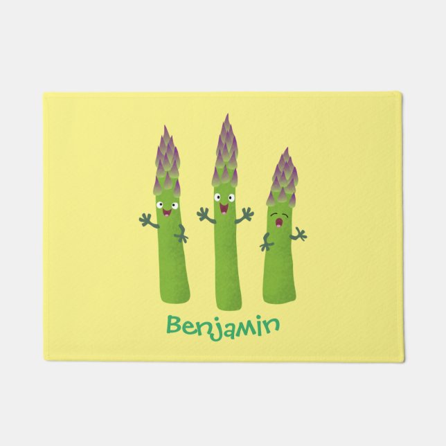 Paillasson Cute asperges chantant un trio végétal dessin anim (Devant)