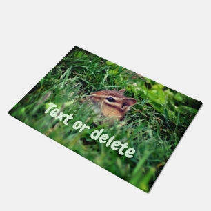 Paillasson Cute Baby Chipmunk Peeking Faune Personnalisée