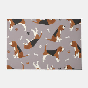 Paillasson Cute Beagles Paws and Bones Gray
