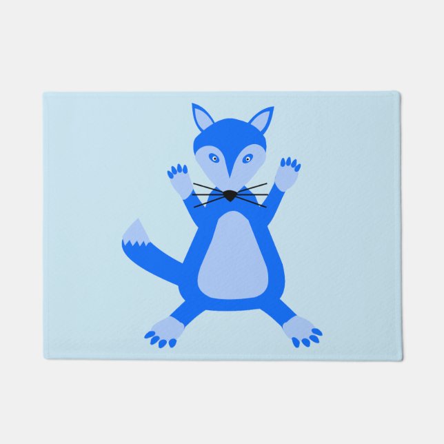 Paillasson Cute Blue Baby Boy Fox (Devant)