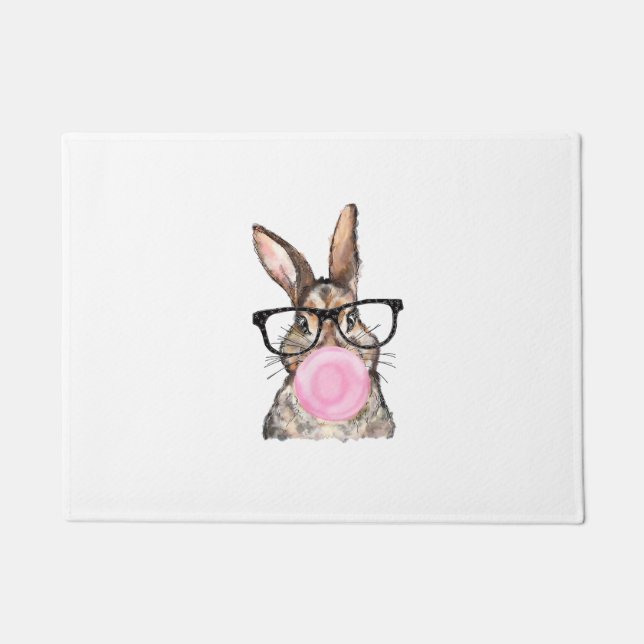 Paillasson Cute Bunny Glasses Bubblegum Easter Day Girls Kids (Devant)