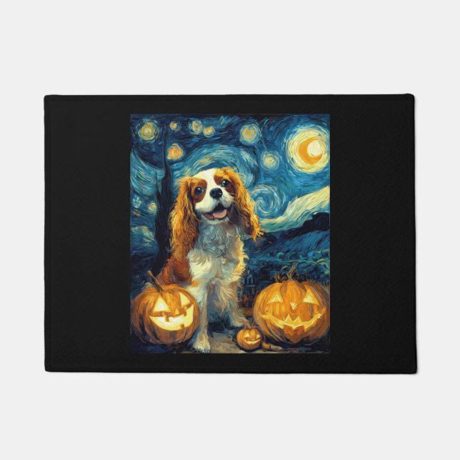 Paillasson Cute Cavalier King Charles Spaniel Dog Halloween J (Devant)