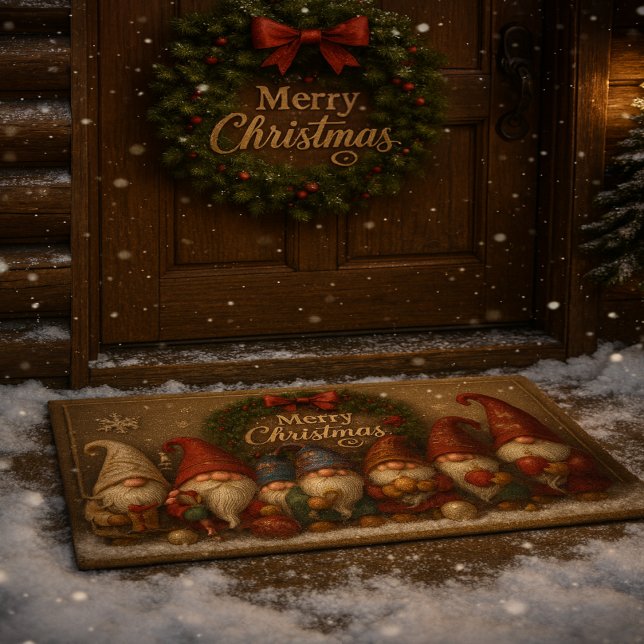 Paillasson Cute Christmas Gnomes Merry Doormat (Créateur téléchargé)