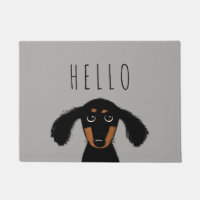 Cute Dachshund Puppy | Wiener Chien Hello Doormat
