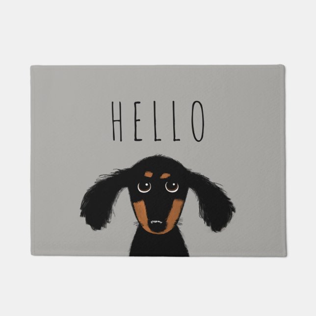 Paillasson Cute Dachshund Puppy | Wiener Chien Hello Doormat (Devant)