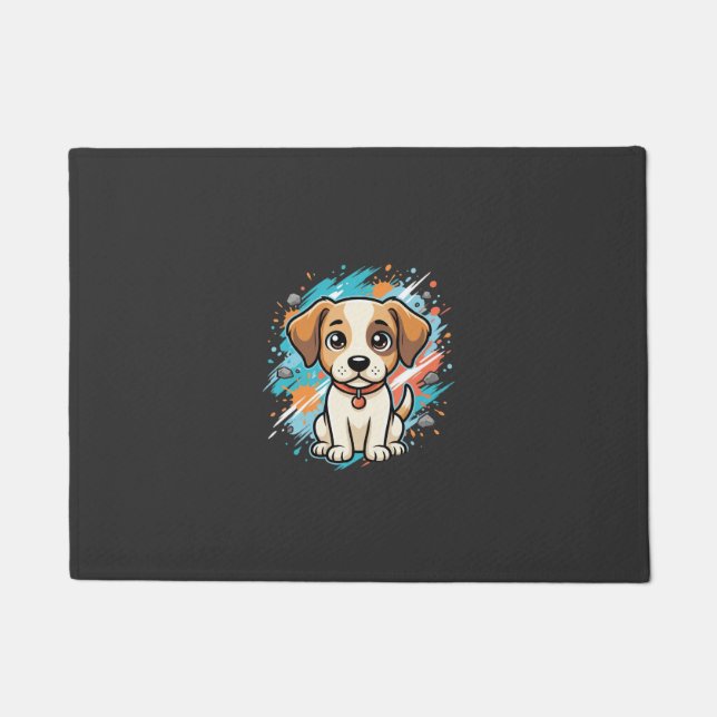 Paillasson Cute Dog Paint Splash Vector Art_1 (Devant)