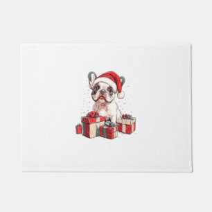 Paillasson Cute Frenchie Santa Hat Funny Noël French Bul