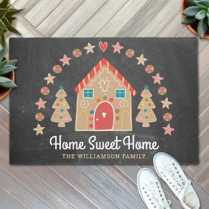 Paillasson Cute Gingerbread Maison Sweet Home Chalkboard