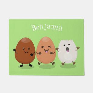 Paillasson Cute kawaii oeufs humoristique dessin animé
