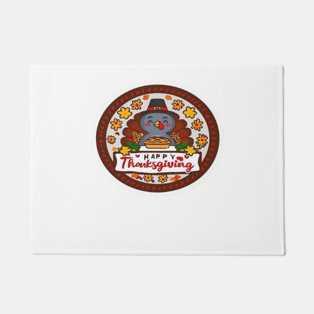 Paillasson Cute Kawaii Turquie - Bon thanksgiving classique T (Devant)