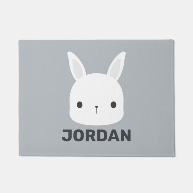 Paillasson Cute Little Bunny Rabbit with Personalized (Devant)