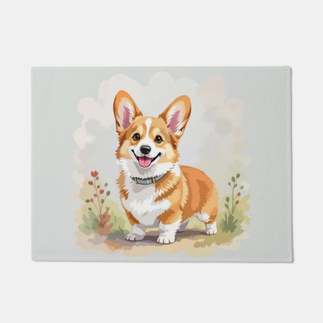 Paillasson Cute Red Pembroke Welsh Corgi Dog (Devant)