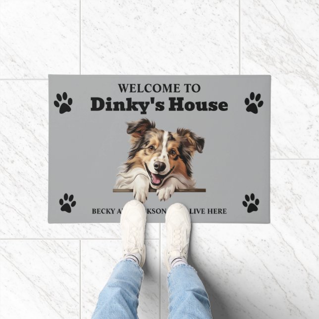 Paillasson Cute Shetland Sheepdog Photo (Intérieur)