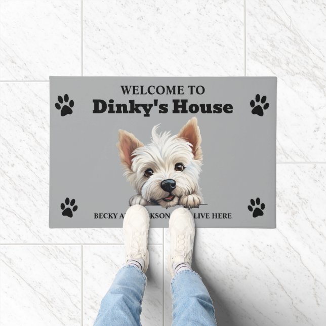 Paillasson Cute West Highland White Terrier Dog Photo (Intérieur)