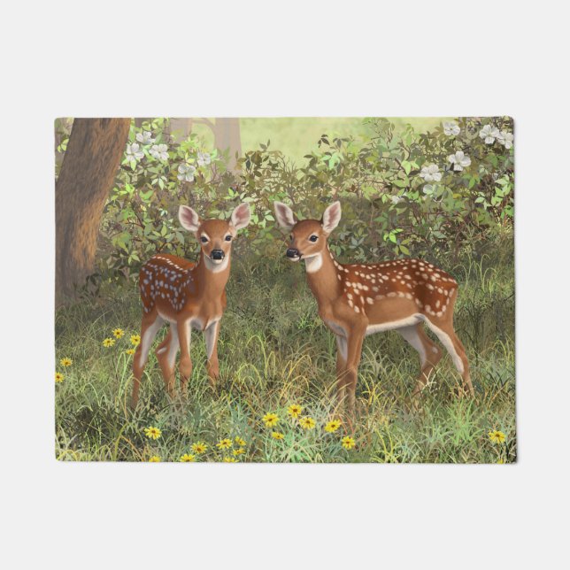 Paillasson Cute White Deer Twin Fawns (Devant)