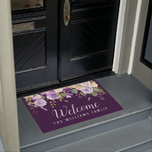 paillasson d'accueil floral couleur pourpre