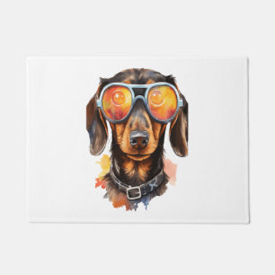 Paillasson Dachshund avec lunettes de soleil